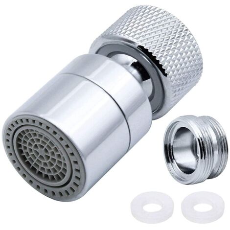 Mitigeur rotatif - Accessoires pour mitigeur - Rotation à 360° - Deux réglages de débit d'eau - Pare-éclaboussures universel
