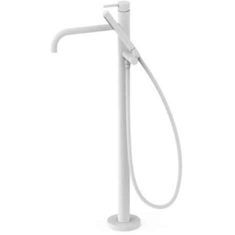 Mitigeur sur pied pour baignoire et douche1 colonne verticale Blanc mat - TRES 26247005BM