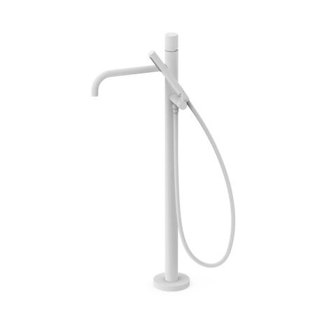 Mitigeur sur pied pour baignoire et douche1 colonne verticale Blanc mat - TRES 26247006BM