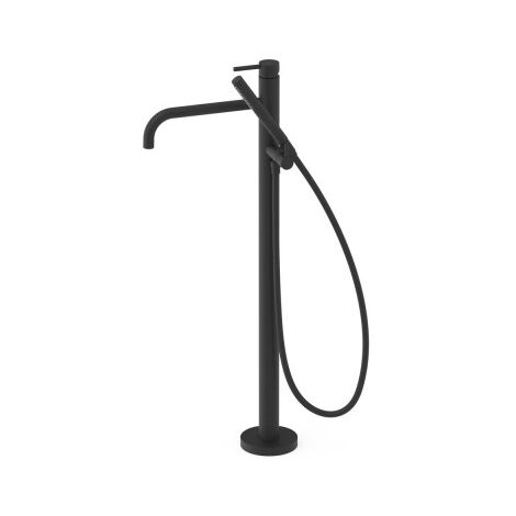 Mitigeur sur pied pour baignoire et douche1 colonne verticale Noir mat - TRES 26247005NM
