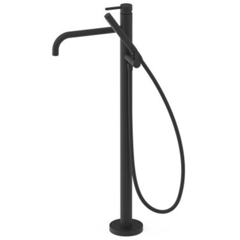 Mitigeur sur pied pour baignoire et douche1 colonne verticale Noir mat - TRES 26247005NM