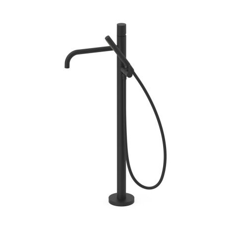 Mitigeur sur pied pour baignoire et douche1 colonne verticale Noir mat - TRES 26247006NM