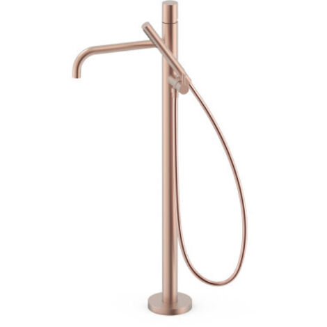 Mitigeur sur pied pour baignoire et douche1 colonne verticale Or Rose Mat 24K - TRES 26247006OPM
