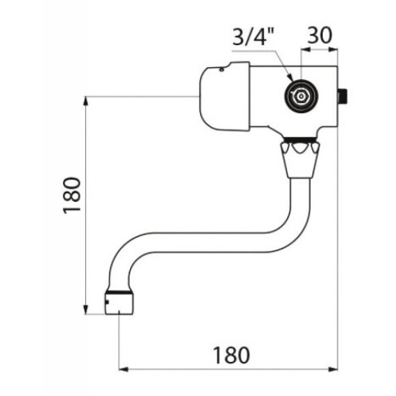 Delabie - Mitigeur mural tempomix lavabo M34 bec orientable