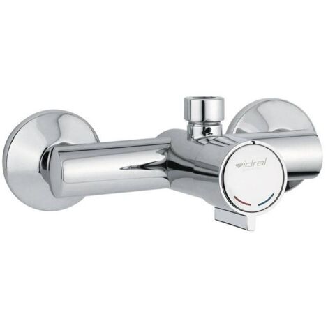 Mitigeur temporisé pour douche mural externe à poussoir Idral 08132 | chrome