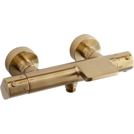 Mitigeur thermostatique bain-douche ALEXIA Or Brossé - 363901SOC