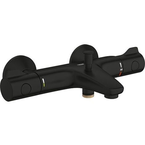 Mitigeur thermostatique bain/douche Grohe Grohterm 800, Saillie 168 mm, noir mat