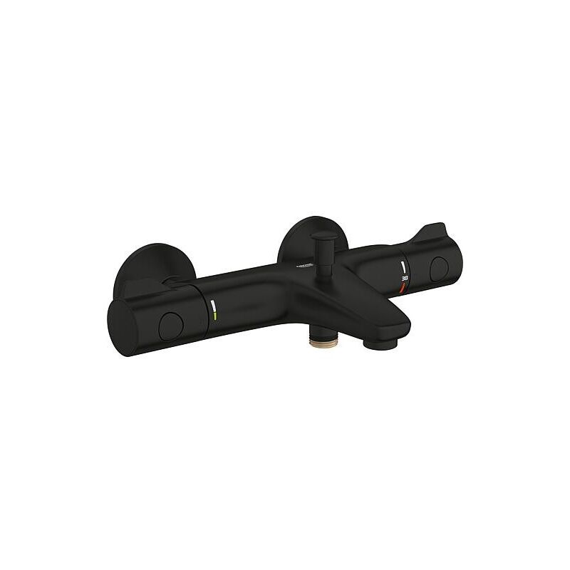 Mitigeur thermostatique bain/douche Grohe Grohterm 800, Saillie 168 mm, noir mat