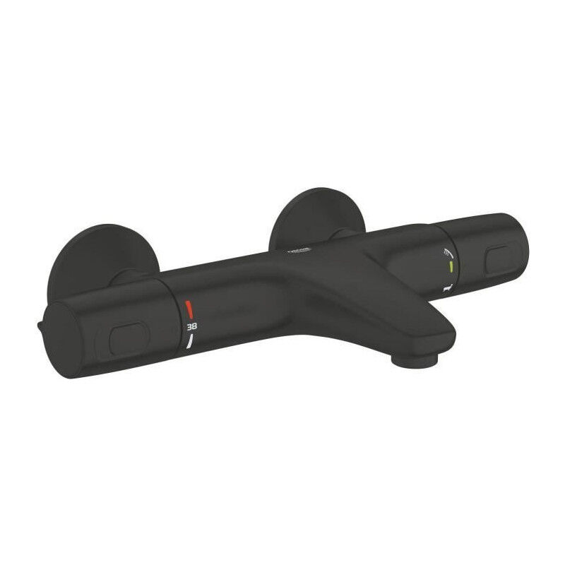 Mitigeur thermostatique bain/douche Grohe Precision Trend - 1022162432 - Noir mat - Montage mural apparent - Economie d'eau
