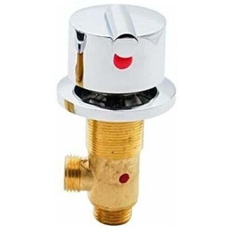Mitigeur thermostatique de baignoire en laiton massif – Finition chrome – Poignées doubles chaudes et froides – Orifice fileté à 4 points