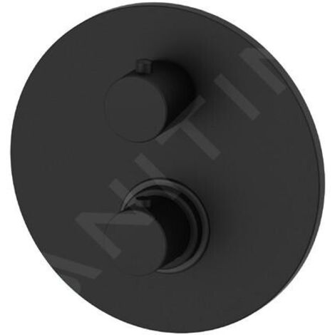 Mitigeur thermostatique de douche à encastrer 3 sorties couleur noir mat Paffoni Light LIQ019NO  Noir mat - 3 sortie