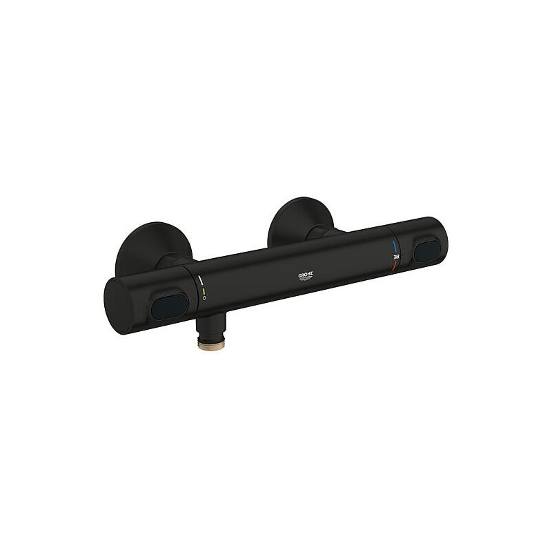 Mitigeur thermostatique de douche AP Grohtherm 500, Saillie 81 mm, matt black