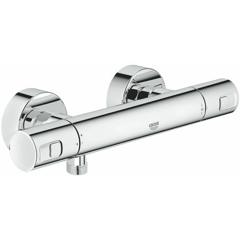 Mitigeur thermostatique de douche chromé – Technologie GROHE TurboStat – Sécurité anti-brûlures – Économie d’eau avec GROHE EcoJoy