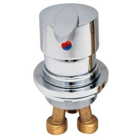 Mitigeur thermostatique de douche en laiton chromé – Inverseur 2/3 voies – Connexion eau chaude/froide – Installation facile