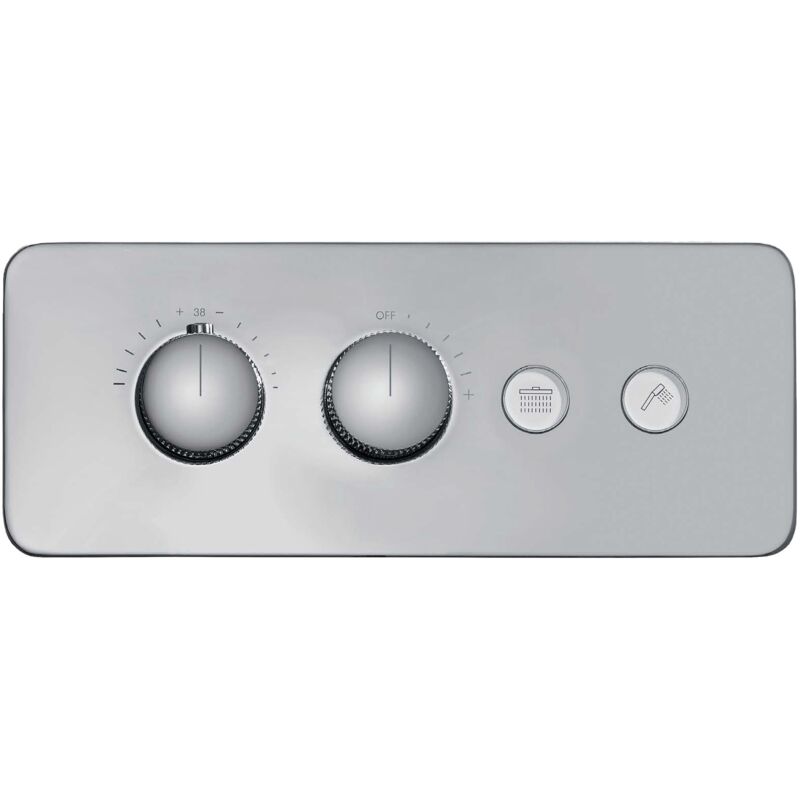 Bernstein - Mitigeur thermostatique de douche à encastrer avec corps d'encastrement, 2 sorties - 30x12cm - NT7646 - couleur sélectionnable Chrome