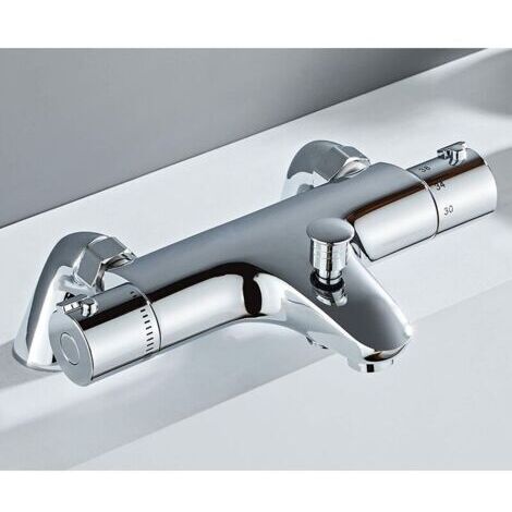 Mitigeur thermostatique de douche – Laiton massif – Finition Starlight résistante aux rayures – Valve anti-brûlure à 38 °C