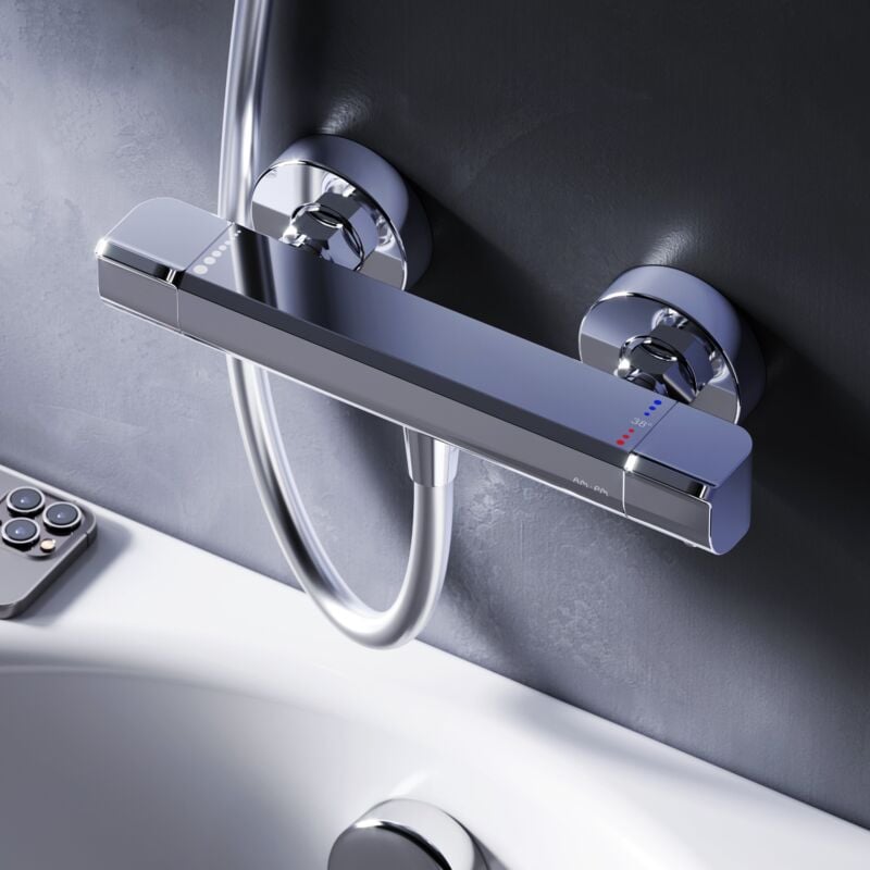 Am.pm - Mitigeur thermostatique de douche, Noir Flash FNA40022