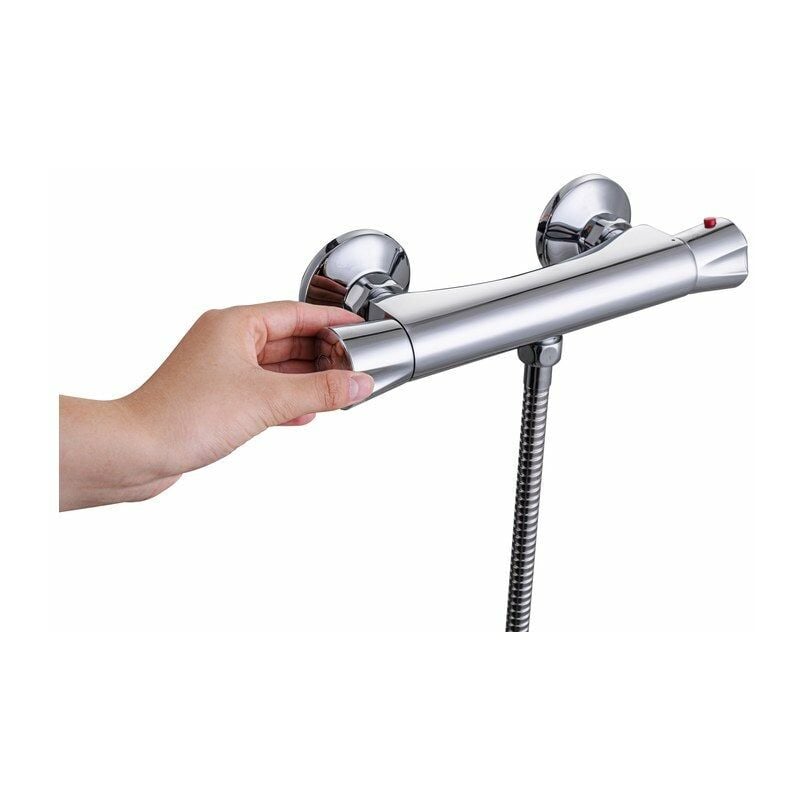 Centrale Brico - Mitigeur Thermostatique De Douche Réglable, Mâle / Femelle Laiton