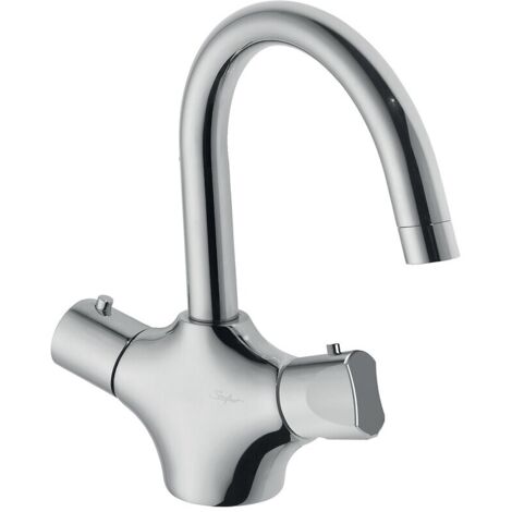 Mitigeur thermostatique de lavabo monotrou à becquille orientable H164