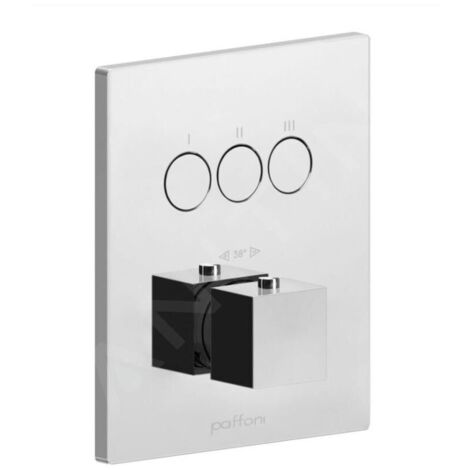 Mitigeur thermostatique douche à encastrer seul partie externe avec 3 fonctions Paffoni Compact Box CPT519CR Chromé