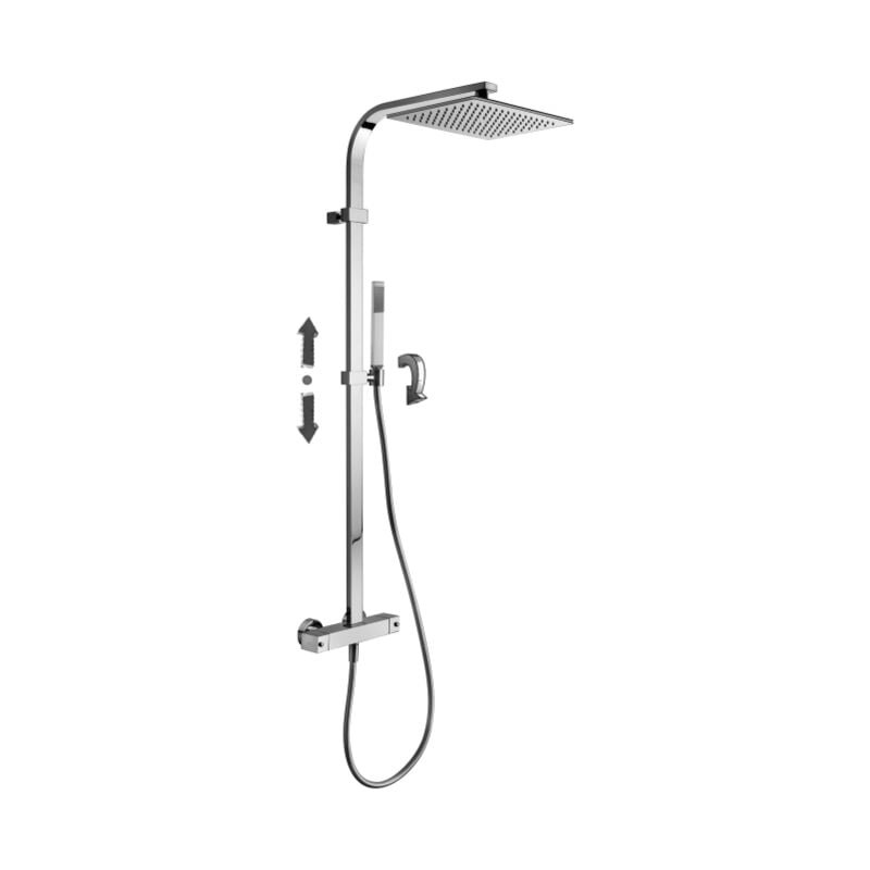 Colonne de douche rectangulaire fixe Paffoni City ZCOL665CR Chromé - Métal