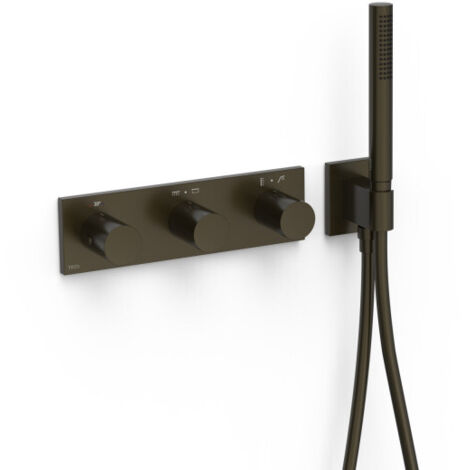 Mitigeur thermostatique douche encastré à 4 voies B‑system Noir Bronze - TRES 30735401KMB