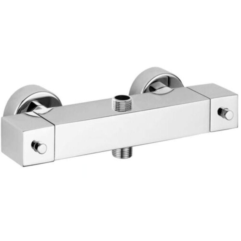 Paffoni - Level - Mitigeur thermostatique avec des connexions supérieure et inférieure pour la douche, chrome LEQ269CR
