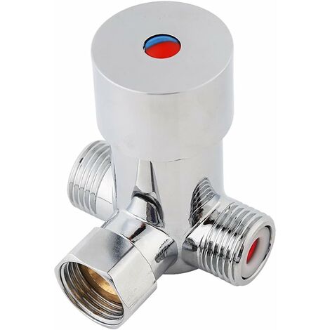 Mitigeur thermostatique en laiton massif G1/2 mitigeur eau froide chaude vanne de dérivation de douche contrôle de température pour salle de bain système de douche à capteur automatique DENUOTOP