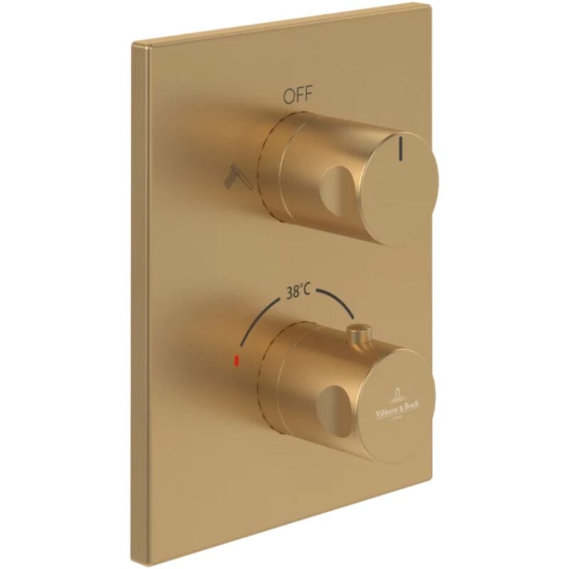 Villeroy&boch - Mitigeur thermostatique encastré 2 voies villeroy et boch Universal rectangle Or brossé