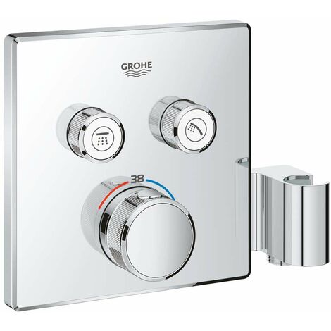 Grohe – Mitigeur thermostatique de douche – Finition chrome – Laiton – Débit 24 l/min – Technologie TurboStat pour régulation instantanée