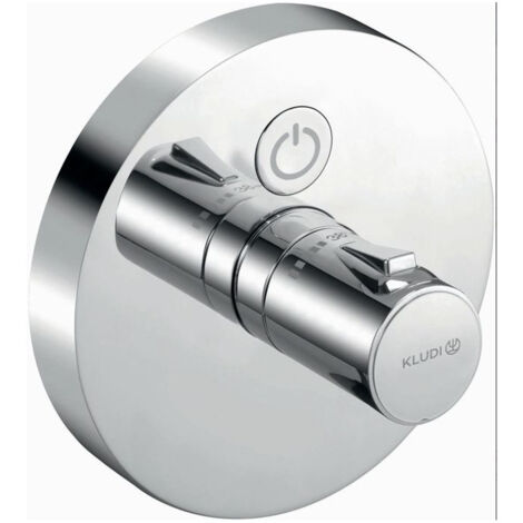 Mitigeur thermostatique encastré Kludi PUSH Feinbaus avec unité fonctionnelle rond chrome