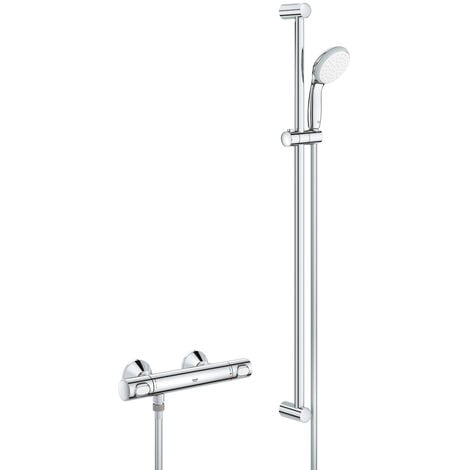 Mitigeur thermostatique GROHE QUICKFIX avec barre 920 mm et douchette 1 jet