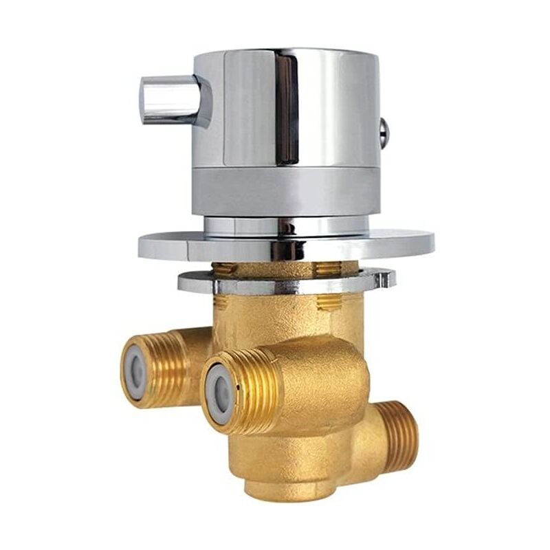 Mitigeur Thermostatique Mitigeur de Douche en Laiton Mitigeur Robinets de Vanne Sortie à 1 voie Mélange d'eau Froide et Chaude fixé au mur