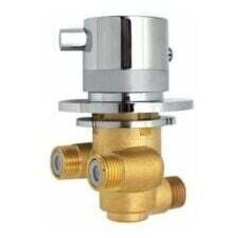 Alovez - Mitigeur Thermostatique Mitigeur de Douche en Laiton Mitigeur Robinets de Vanne Sortie à 1 voie Mélange d'eau Froide et Chaude fixé au mur