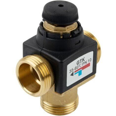 Mitigeur thermostatique, mitigeur thermostatique 3 voies, système de contrôle de la température de douche, filetage extérieur 35-60 °C, DN25