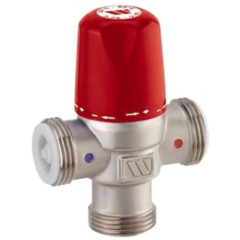 Mitigeur thermostatique MMV-C à commande directe - Corps 1" (26/34) - Filetage Mâle 3/4" (20/27) - Réglage 35/60°C - Watts