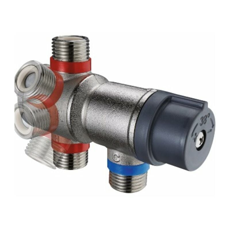 Mitigeur thermostatique parallèle multiposition - Entrée m 3/4' - Sortie m 3/4'