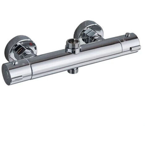 Mitigeur Thermostatique pour Colonne, Robinet de Douche en laiton haut G3/4 BSP+ bas G1/2" BSP (Accessoires inclus)，