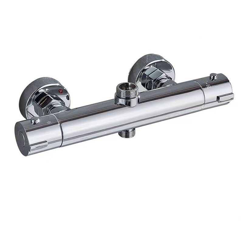Mitigeur Thermostatique pour Colonne, Robinet de Douche en laiton haut G3/4 bsp+ bas G1/2' bsp (Accessoires inclus) Dolaso