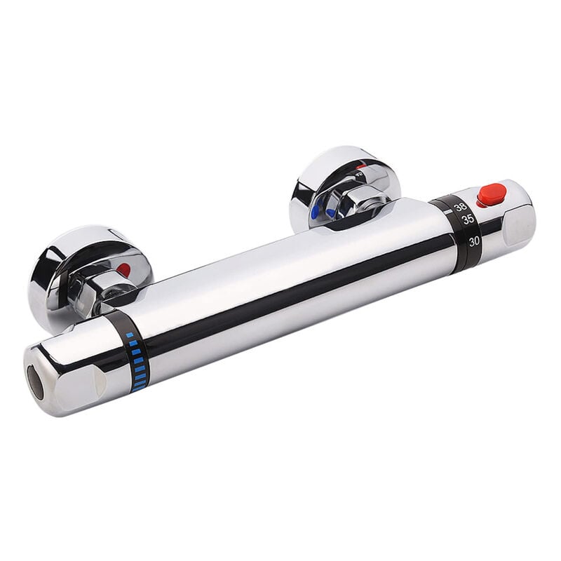 Mitigeur Thermostatique pour Douche, Murale Robinet Thermostatique de Douche avec Bouton Sécurisé à 38°C Anti-brûlure Mitigeur Douche Entraxe 150mm –