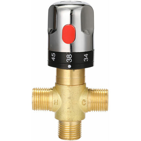 Salle De Bains Reglable En Laiton Valve Thermostatique Melangeur Eau Melangeur Eau Chaude / Froide Temperature De Melange Vanne De Regulation Pour La Maison Chauffe-Eau