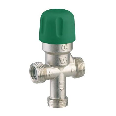 Mitigeur thermostatique régulateur limiteur mâle 3/4"(20/27) - Réglage de 25°C à 55°C - Compatible installation solaire - Watts
