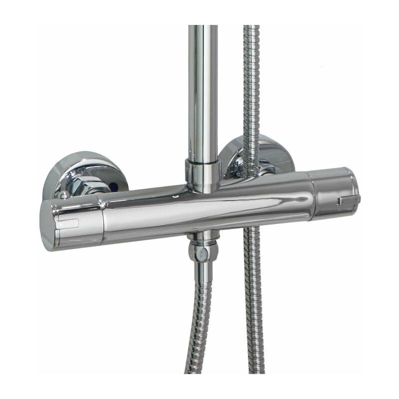 Bagnoclic - Mitigeur thermostatique rond double sortie pour colonne douche