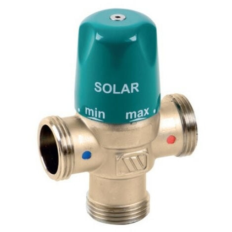 Mitigeur thermostatique Watts MMV-S pour installation solaire corps 1” raccordement mâle DN25 nickelé