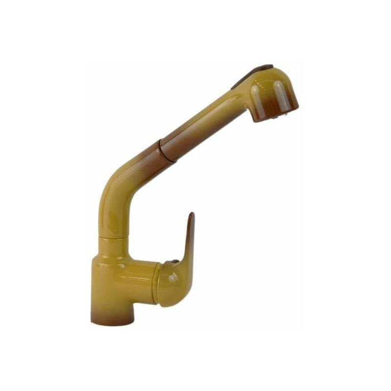 Mitigeur évier de cuisine avec bec haut, douchette extractible, couleur terre de France Gattoni Callisto 0400/PC0T terre de France