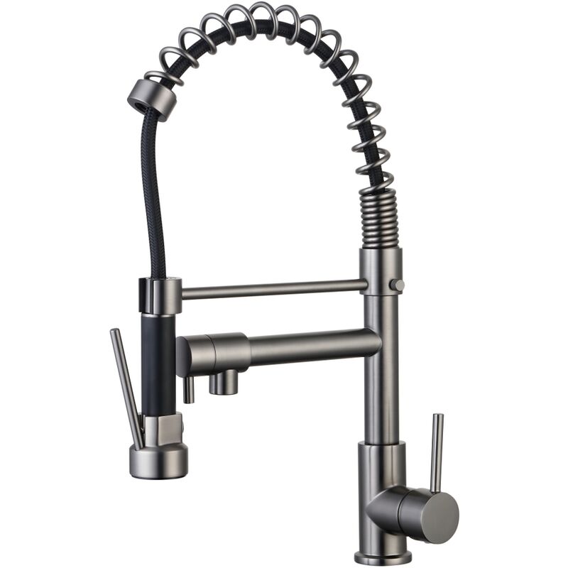 

Mitigeur évier + douchette Essebagno Big Pro gun métal - Gun métal