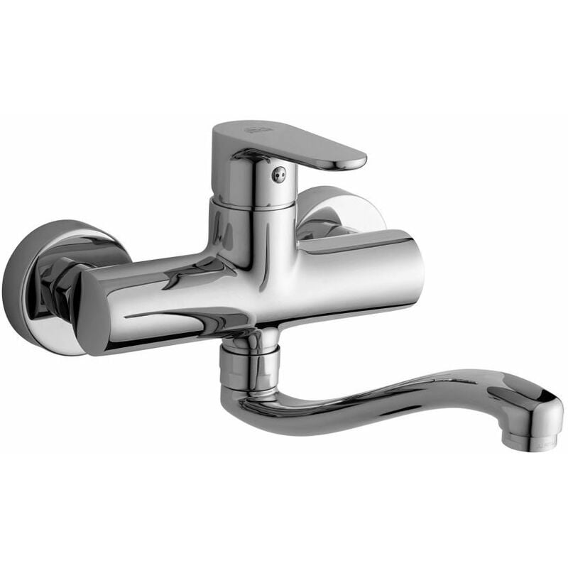 Paffoni mitigeur d'évier mural Série verte GR161CR Chromé - Laiton