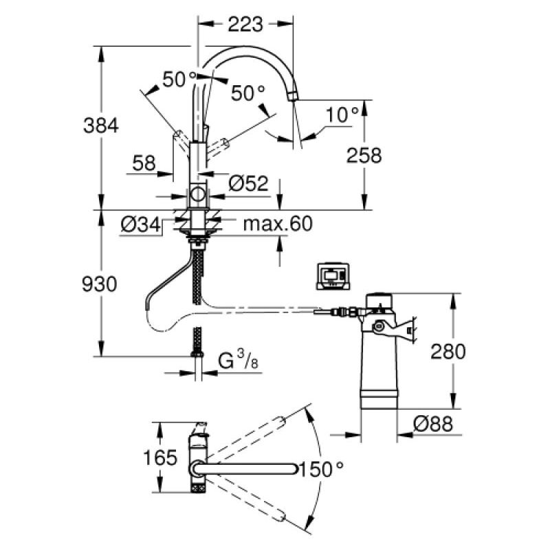 Grohe - Kit de démarrage Blue Pure Eurosmart