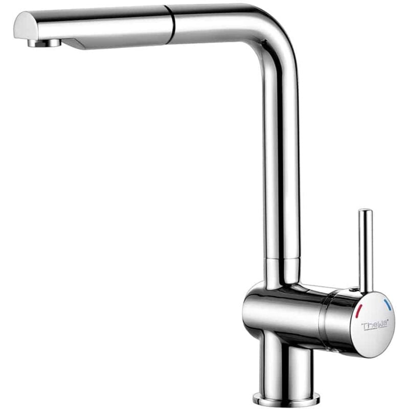 Thewa - Mitigeur évier taner douchette extractible Coloris Chrome