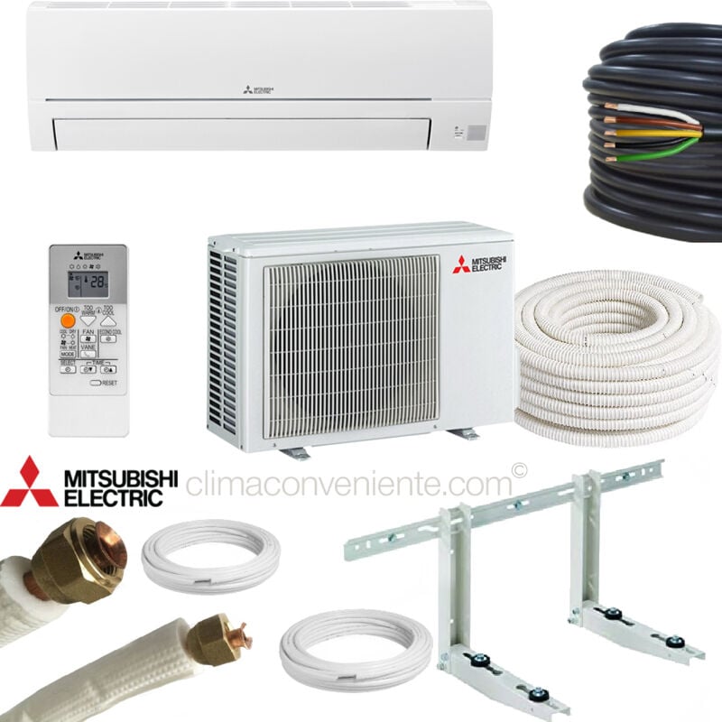 Climaconveniente - Mitsubishi avec kit d'installation 10 mètres – Mono-split 12000 btu – 3.5 kw MSZ-HR35VF MUZ-HR35VF, a++, climatiseur reversible
